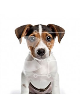 Intra Συλλεκτικό Ξύλινο Παζλ Plywood  4mm - Αξιολάτρευτη εικόνα ενός μικρού χνουδωτού σκύλου σε λευκό φόντο Σε Ξύλινο Κουτί - Διαστάσεις: 10x10 cm – 25 κομμάτια