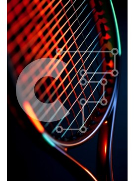 Intra Συλλεκτικό Ξύλινο Παζλ Plywood  4mm - Κοντινό πλάνο ρακέτας τένις υψηλής ποιότητας με κομψό και μοντέρνο σχεδιασμό Σε Ξύλινο Κουτί - Διαστάσεις Puzzle: 10x10 cm – 25 κομμάτια