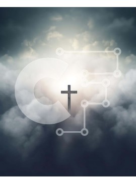 Intra Συλλεκτικό Ξύλινο Παζλ Plywood  4mm - Σταυρός στα σύννεφα ως σύμβολο πίστης και πνευματικότητας Σε Ξύλινο Κουτί - Διαστάσεις Puzzle: 10x10 cm – 25 κομμάτια