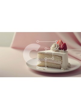 Σετ των 2 Intra Συλλεκτικό Ξύλινο Παζλ Plywood  4mm - Νόστιμο λευκό κέικ με φρέσκες φράουλες Σε Ξύλινο Κουτί - Διαστάσεις: 10x10 cm – 25 κομμάτια