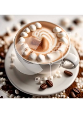 Σετ των 2 Intra Συλλεκτικό Ξύλινο Παζλ Plywood  4mm - Νόστιμο φλιτζάνι καφέ με σαντιγί και πασπάλισμα σοκολάτας Σε Ξύλινο Κουτί - Διαστάσεις: 10x10 cm – 25 κομμάτια