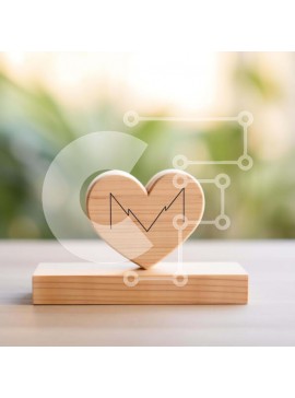 Intra Συλλεκτικό Ξύλινο Παζλ Plywood  4mm - Ξύλινη καρδιά με την επιγραφή 'M' σε φυσικό περιβάλλον Σε Ξύλινο Κουτί - Διαστάσεις: 10x10 cm – 25 κομμάτια