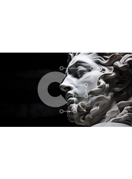 Intra Συλλεκτικό Ξύλινο Παζλ Plywood  4mm - Ασπρόμαυρη εικόνα μιας μαρμάρινης προτομής Σε Ξύλινο Κουτί - Διαστάσεις Puzzle: 10x10 cm – 25 κομμάτια