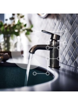 Intra Συλλεκτικό Ξύλινο Παζλ Plywood  4mm - Κομψός και μοντέρνος νιπτήρας μπάνιου με μπλε νιπτήρα και βρύση χρωμίου Σε Ξύλινο Κουτί - Διαστάσεις Puzzle: 10x10 cm – 25 κομμάτια