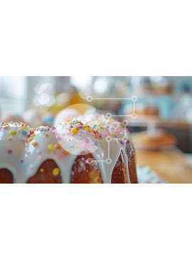 Σετ των 2 Intra Συλλεκτικό Ξύλινο Παζλ Plywood  4mm - Πολύχρωμο Sprinkle Bundt Cake and Cupcakes σε διακοσμημένο τραπέζι Σε Ξύλινο Κουτί - Διαστάσεις: 10x10 cm – 25 κομμάτια