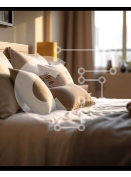 Intra Συλλεκτικό Ξύλινο Παζλ Plywood  4mm - Κομψή κρεβατοκάμαρα με θέα στο ηλιοβασίλεμα από το παράθυρο Σε Ξύλινο Κουτί - Διαστάσεις Puzzle: 10x10 cm – 25 κομμάτια