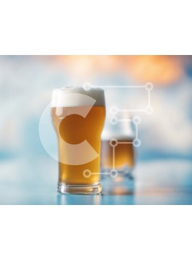 Σετ των 2 Intra Συλλεκτικό Ξύλινο Παζλ Plywood  4mm - Δύο ποτήρια μπύρας σε μπλε φόντο Σε Ξύλινο Κουτί - Διαστάσεις: 10x10 cm – 25 κομμάτια