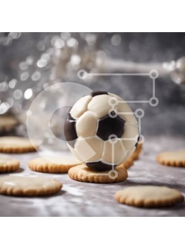 Σετ των 2 Intra Συλλεκτικό Ξύλινο Παζλ Plywood  4mm - Μπισκότο σε σχήμα ποδοσφαίρου σε ένα τραπέζι Σε Ξύλινο Κουτί - Διαστάσεις: 10x10 cm – 25 κομμάτια