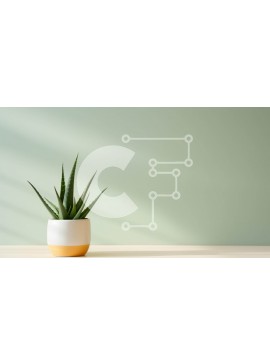 Intra Συλλεκτικό Ξύλινο Παζλ Plywood  4mm - Λευκό και κίτρινο φυτό Aloe Vera σε γλάστρα σε ξύλινο τραπέζι Σε Ξύλινο Κουτί - Διαστάσεις: 10x10 cm – 25 κομμάτια