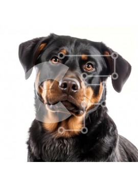 Intra Συλλεκτικό Ξύλινο Παζλ Plywood  4mm - Σοβαρό σκυλί ροτβάιλερ με μυϊκή διάπλαση και κοντό τρίχωμα Σε Ξύλινο Κουτί - Διαστάσεις: 10x10 cm – 25 κομμάτια