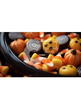 Intra Συλλεκτικό Ξύλινο Παζλ Plywood  4mm - Μπολ με καραμέλες για Απόκριες ή γιορτές Σε Ξύλινο Κουτί - Διαστάσεις Puzzle: 10x10 cm – 25 κομμάτια