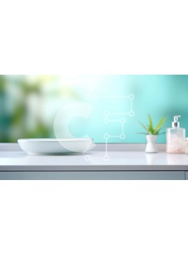 Intra Συλλεκτικό Ξύλινο Παζλ Plywood  4mm - Νεροχύτης μπάνιου με λευκό πορσελάνινο μπολ και βρύση χρωμίου Σε Ξύλινο Κουτί - Διαστάσεις Puzzle: 10x10 cm – 25 κομμάτια