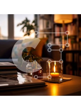 Intra Συλλεκτικό Ξύλινο Παζλ Plywood  4mm - Ζεστό και φιλόξενο σαλόνι με αναμμένο κερί και βιβλία Σε Ξύλινο Κουτί - Διαστάσεις Puzzle: 10x10 cm – 25 κομμάτια