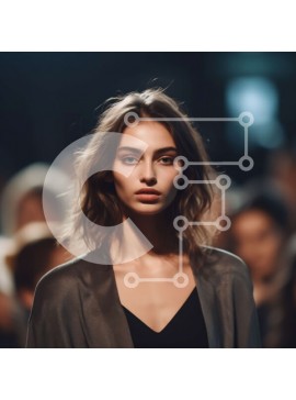 Σετ των 2 Intra Συλλεκτικό Ξύλινο Παζλ Plywood  4mm - Μοντέλο μόδας κατεβαίνει την πασαρέλα με μαύρο σακάκι και λευκό πουκάμισο Σε Ξύλινο Κουτί - Διαστάσεις: 10x10 cm – 25 κομμάτια