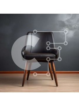 Intra Συλλεκτικό Ξύλινο Παζλ Plywood  4mm - Μαύρη δερμάτινη καρέκλα σε μινιμαλιστικό δωμάτιο Σε Ξύλινο Κουτί - Διαστάσεις Puzzle: 10x10 cm – 25 κομμάτια