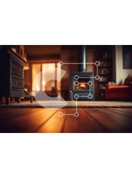 Intra Συλλεκτικό Ξύλινο Παζλ Plywood  4mm - Φιλόξενο σαλόνι με τζάκι και άνετο καναπέ Σε Ξύλινο Κουτί - Διαστάσεις Puzzle: 10x10 cm – 25 κομμάτια