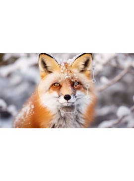 Intra Συλλεκτικό Ξύλινο Παζλ Plywood  4mm - Αξιολάτρευτη εικόνα μιας κόκκινης αλεπούς στο χιόνι Σε Ξύλινο Κουτί - Διαστάσεις: 10x10 cm – 25 κομμάτια