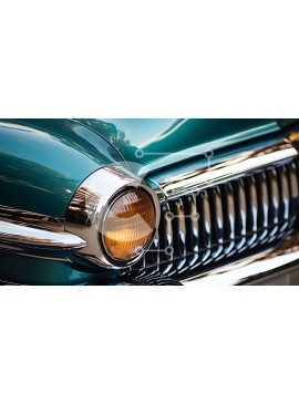 Intra Συλλεκτικό Ξύλινο Παζλ Plywood  4mm - Vintage αυτοκίνητο με πράσινο σώμα και χρώμιο τόνους Σε Ξύλινο Κουτί - Διαστάσεις Puzzle: 10x10 cm – 25 κομμάτια