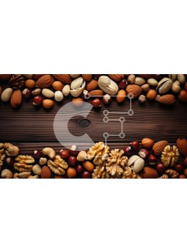 Σετ των 2 Intra Συλλεκτικό Ξύλινο Παζλ Plywood  4mm - Διάφοροι ξηροί καρποί σε ξύλινο φόντο Σε Ξύλινο Κουτί - Διαστάσεις: 10x10 cm – 25 κομμάτια