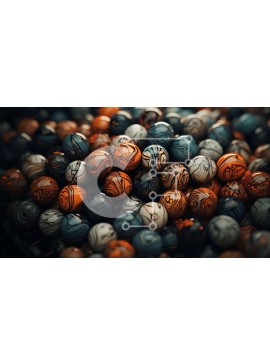 Intra Συλλεκτικό Ξύλινο Παζλ Plywood  4mm - Σωρός από πολύχρωμα μάρμαρα Σε Ξύλινο Κουτί - Διαστάσεις Puzzle: 10x10 cm – 25 κομμάτια