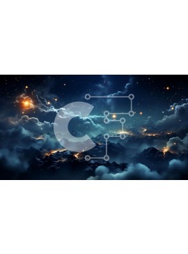 Intra Συλλεκτικό Ξύλινο Παζλ Plywood  4mm - Δραματική εικόνα μιας θυελλώδους νύχτας με αστραπές και σκοτεινό ουρανό Σε Ξύλινο Κουτί - Διαστάσεις: 10x10 cm – 25 κομμάτια