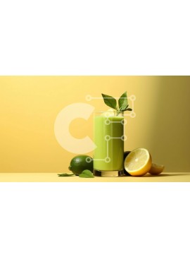 Σετ των 2 Intra Συλλεκτικό Ξύλινο Παζλ Plywood  4mm - Πράσινο Smoothie με λεμόνι και μέντα Σε Ξύλινο Κουτί - Διαστάσεις: 10x10 cm – 25 κομμάτια