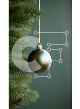 Intra Συλλεκτικό Ξύλινο Παζλ Plywood  4mm - Μαύρο χριστουγεννιάτικο στολίδι που κρέμεται από κλαδί πεύκου Σε Ξύλινο Κουτί - Διαστάσεις Puzzle: 10x10 cm – 25 κομμάτια