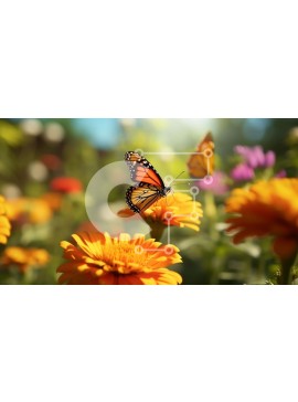 Intra Συλλεκτικό Ξύλινο Παζλ Plywood  4mm - Πεταλούδα Monarch στο πορτοκαλί λουλούδι Σε Ξύλινο Κουτί - Διαστάσεις: 10x10 cm – 25 κομμάτια