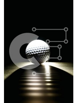 Intra Συλλεκτικό Ξύλινο Παζλ Plywood  4mm - Μπάλα του γκολφ σε ριγέ φόντο φωτογραφία Σε Ξύλινο Κουτί - Διαστάσεις Puzzle: 10x10 cm – 25 κομμάτια