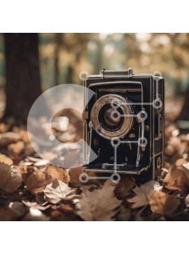 Intra Συλλεκτικό Ξύλινο Παζλ Plywood  4mm - Vintage κάμερα στο φθινόπωρο Woods με φύλλα Σε Ξύλινο Κουτί - Διαστάσεις: 10x10 cm – 25 κομμάτια