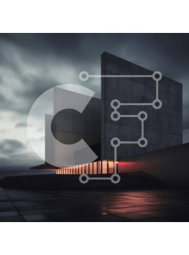 Intra Συλλεκτικό Ξύλινο Παζλ Plywood  4mm - Σύγχρονο κτήριο που φωτίζεται με κόκκινα φώτα τη νύχτα Σε Ξύλινο Κουτί - Διαστάσεις Puzzle: 10x10 cm – 25 κομμάτια