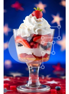 Σετ των 2 Intra Συλλεκτικό Ξύλινο Παζλ Plywood  4mm - Επιδόρπιο πατριωτικού θέματος με σαντιγί και μούρα Σε Ξύλινο Κουτί - Διαστάσεις: 10x10 cm – 25 κομμάτια