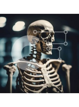 Intra Συλλεκτικό Ξύλινο Παζλ Plywood  4mm - Σκελετός που στέκεται στο σκοτάδι Σε Ξύλινο Κουτί - Διαστάσεις Puzzle: 10x10 cm – 25 κομμάτια