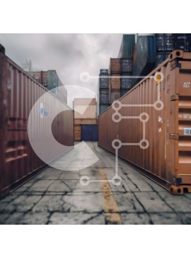 Intra Συλλεκτικό Ξύλινο Παζλ Plywood  4mm - Εμπορευματοκιβώτια αποστολής σε ένα δρομάκι με συννεφιασμένο ουρανό Σε Ξύλινο Κουτί - Διαστάσεις Puzzle: 10x10 cm – 25 κομμάτια