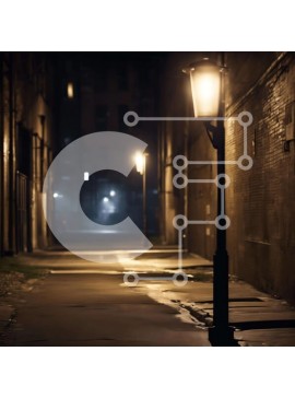 Intra Συλλεκτικό Ξύλινο Παζλ Plywood  4mm - Άδειο σκοτεινό δρομάκι με το φως του δρόμου Σε Ξύλινο Κουτί - Διαστάσεις Puzzle: 10x10 cm – 25 κομμάτια