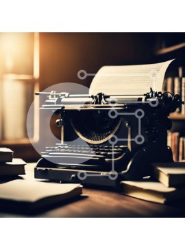 Intra Συλλεκτικό Ξύλινο Παζλ Plywood  4mm - Vintage γραφομηχανή σε ξύλινο τραπέζι με βιβλία και χαρτιά Σε Ξύλινο Κουτί - Διαστάσεις Puzzle: 10x10 cm – 25 κομμάτια