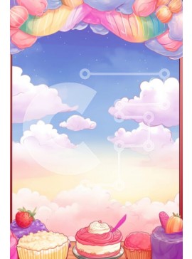 Σετ των 2 Intra Συλλεκτικό Ξύλινο Παζλ Plywood  4mm - Πολύχρωμα επιδόρπια και κέικ μπροστά από το ανοιχτό παράθυρο με τα σύννεφα Σε Ξύλινο Κουτί - Διαστάσεις: 10x10 cm – 25 κομμάτια