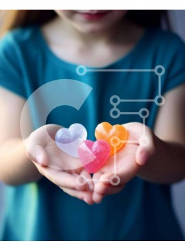 Intra Συλλεκτικό Ξύλινο Παζλ Plywood  4mm - Κορίτσι που κρατά ούλα σε σχήμα καρδιάς Σε Ξύλινο Κουτί - Διαστάσεις Puzzle: 10x10 cm – 25 κομμάτια