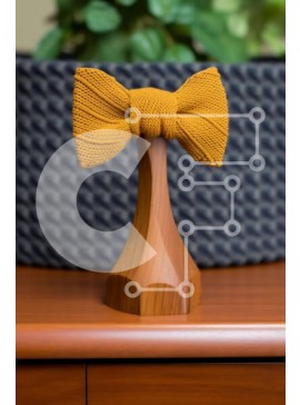 Intra Συλλεκτικό Ξύλινο Παζλ Plywood  4mm - Ξύλινο σταντ αισθητικής με πορτοκαλί παπιγιόν Σε Ξύλινο Κουτί - Διαστάσεις: 10x10 cm – 25 κομμάτια