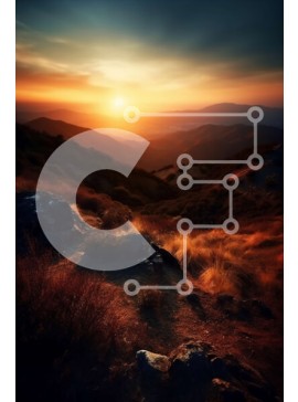 Σετ των 2 Intra Συλλεκτικό Ξύλινο Παζλ Plywood  4mm - Ονειρική και ειρηνική εικόνα του ηλιοβασιλέματος πάνω από μια οροσειρά Σε Ξύλινο Κουτί - Διαστάσεις: 10x10 cm – 25 κομμάτια