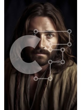 Intra Συλλεκτικό Ξύλινο Παζλ Plywood  4mm - Σοβαρός άνδρας με μακριά μαλλιά και γένια σε καφέ ρόμπα - Φωτογραφία Αρχείου Σε Ξύλινο Κουτί - Διαστάσεις Puzzle: 10x10 cm – 25 κομμάτια