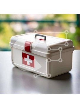 Intra Συλλεκτικό Ξύλινο Παζλ Plywood  4mm - Μικρό λευκό κουτί πρώτων βοηθειών στο τραπέζι Σε Ξύλινο Κουτί - Διαστάσεις Puzzle: 10x10 cm – 25 κομμάτια