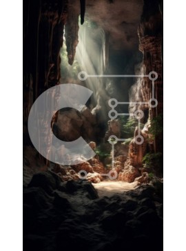 Σετ των 2 Intra Συλλεκτικό Ξύλινο Παζλ Plywood  4mm - Μια εκπληκτική εικόνα ενός μυστηριώδους σπηλαίου με σταλακτίτες και σταλαγμίτες Σε Ξύλινο Κουτί - Διαστάσεις: 10x10 cm – 25 κομμάτια