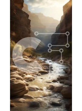 Σετ των 2 Intra Συλλεκτικό Ξύλινο Παζλ Plywood  4mm - Όμορφη γραφική θέα ενός ποταμού σε ένα φαράγγι με πανύψηλους βράχους και στις δύο πλευρές Σε Ξύλινο Κουτί - Διαστάσεις: 10x10 cm – 25 κομμάτια