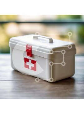 Intra Συλλεκτικό Ξύλινο Παζλ Plywood  4mm - Κουτί πρώτων βοηθειών σε ξύλινο τραπέζι με παράθυρα Σε Ξύλινο Κουτί - Διαστάσεις Puzzle: 10x10 cm – 25 κομμάτια