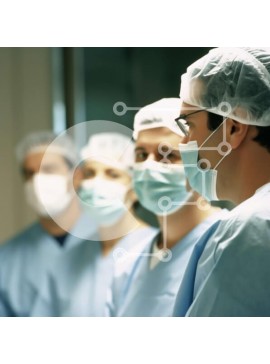 Intra Συλλεκτικό Ξύλινο Παζλ Plywood  4mm - Χειρουργοί στο χειρουργείο φορώντας μάσκες και τρίψιμο Σε Ξύλινο Κουτί - Διαστάσεις Puzzle: 10x10 cm – 25 κομμάτια