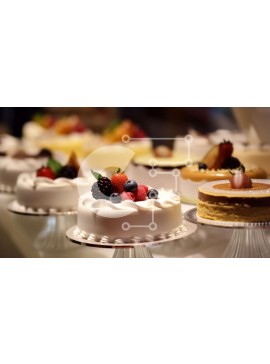 Σετ των 2 Intra Συλλεκτικό Ξύλινο Παζλ Plywood  4mm - Νόστιμη επιλογή από κέικ και επιδόρπια σε ένα αρτοποιείο Σε Ξύλινο Κουτί - Διαστάσεις: 10x10 cm – 25 κομμάτια