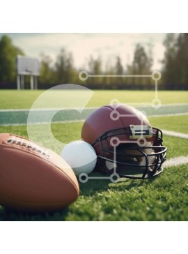 Intra Συλλεκτικό Ξύλινο Παζλ Plywood  4mm - Ποδόσφαιρο και κράνος στο τεχνητό γήπεδο ποδοσφαίρου Σε Ξύλινο Κουτί - Διαστάσεις Puzzle: 10x10 cm – 25 κομμάτια