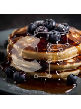 Σετ των 2 Intra Συλλεκτικό Ξύλινο Παζλ Plywood  4mm - Νόστιμη στοίβα από τηγανίτες με βατόμουρα και σιρόπι Σε Ξύλινο Κουτί - Διαστάσεις: 10x10 cm – 25 κομμάτια