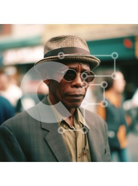 Intra Συλλεκτικό Ξύλινο Παζλ Plywood  4mm - Πορτρέτο ενός ηλικιωμένου στην οδό της πόλης Σε Ξύλινο Κουτί - Διαστάσεις Puzzle: 10x10 cm – 25 κομμάτια